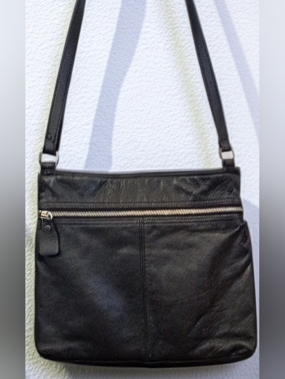 Margot Black Leather Slim Crossbody Bag - Picture 6 of 6